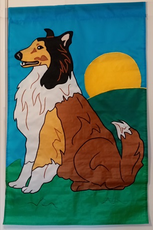 Collie Appliqued Banner