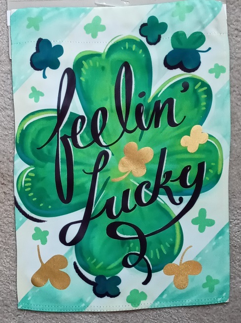 Feeling Lucky Garden Suede Flag