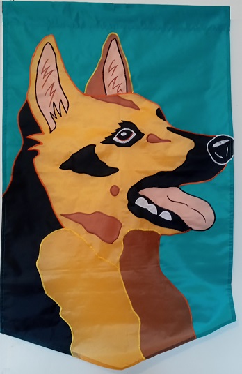 German Shepperd Appliqued Banner