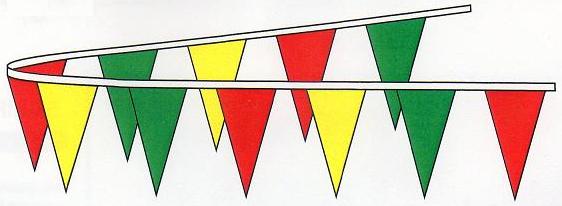 Poly pennants 12in by 18in 100 feet