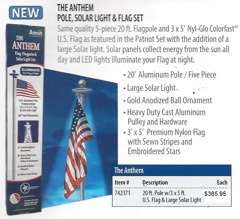 The Anthem Pole, Solar Light and Flag Set